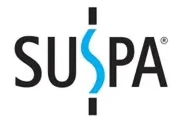 Logotipo de la marca SUSPA, fabricante de resorte de gas para diversas industrias.