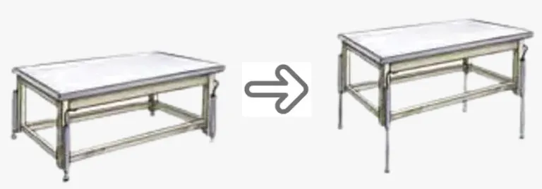 Comparación de una mesa fija y una mesa ergonómica ajustable de altura, destacando la ergonomía en tu empresa.