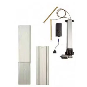 Columna de elevación eléctrica del sistema ATU Suspa para ajuste de altura en mesas de trabajo industriales.